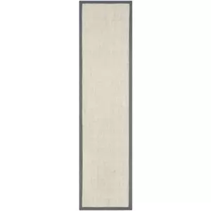 SAFAVIEH Runner Rug 3'x12' Transitional Border Indoor Natural Fiber Marble Gray - Picture 1 of 7