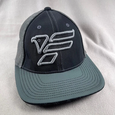 Sombrero Eagle Para Hombre Ajustado Pequeño - Mediano Negro Malla Billete Plano FlexFit Logo Pacífico Foto 1 de 4