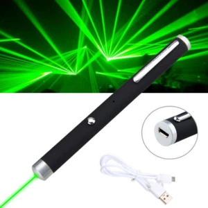 Green laser pointer conference pen teaching demonstration 1mw USB charging pet - Picture 1 of 9
