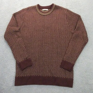 WoolOvers Sweater Mens size Large Wool Birdeye Pattern Pullover Fisherman - Picture 1 of 10