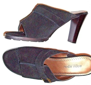 Ladies 8 ~ Bisou Bisou Gorgeous Genuine Fine Suede HEELS SHOES Black Free Ship - Bild 1 von 4