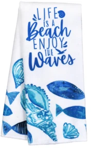 Home Collection Kitchen Towel Polyester ~ Life is a Beach Enjoy the Waves - Picture 1 of 2