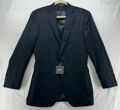 INDOCHINO Mens Solid Black 100% WOOL Sport Coat Suit Jacket Blazer Size 35 NEW - Image 1 of 4