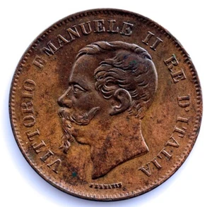 Italia - Vittorio Emanuel II. 5 Centesimi 1862 N. Nápoles. EBC-/XF- Cobre 5 g. - Imagen 1 de 2