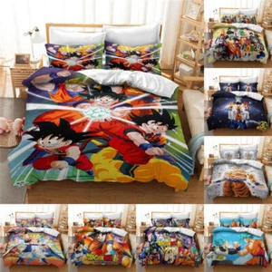 US/EU/AU Size Dragon Ball Z 3D Bedding Set Sheet Quilt Cover Son Goku Otaku Saiy - Picture 1 of 19