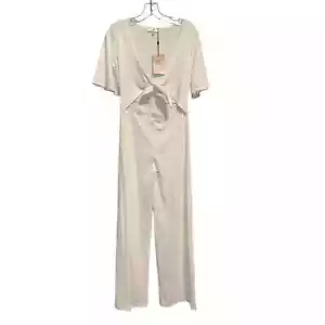 Missguided White Petite Cut Out Kimono Sleeve Jumpsuit Size 4 NWT - Picture 1 of 5