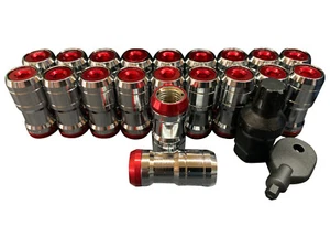 20 Chrom rot Laschenmuttern für Mazda MX5 für ALUFELGEN 12x1.50 - Bild 1 von 2