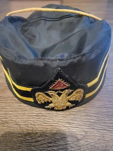 VTG 32ND DEGREE SCOTTISH RITE MASONIC FREEMASON CAP BULLION DOUBLE EAGLE EMBLEM - Picture 1 of 7