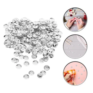  Paillettes a tazza da 800 pezzi Paillettes rotonde sciolte con fori Argento 8mm - Foto 1 di 8