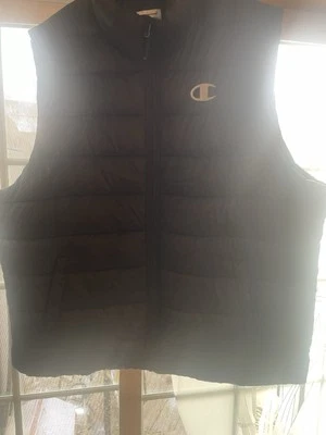 Chaleco acolchado Champion para hombre 2XL negro sin mangas auténtico ropa deportiva bolsillos Foto 1 de 4