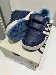 Adidas Tensaur Sport 2.0 Trainers UK Size 11K boxed blue hook & loop - Picture 1 of 13