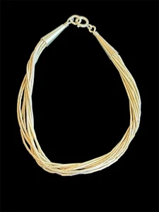 6.5” Sterling Liquid Silver 10 Strand Bracelet 925 - Picture 1 of 4