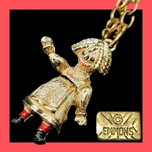 Vintage EMMONS Pendant Necklace RAGGEDY ANN 14" Coquette COTTAGECORE Retro Style - Picture 1 of 16