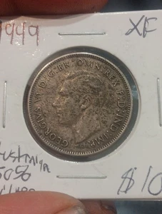 1949 Australia 1 fiorino. Ottimi Dettagli! Argento 50%! - Foto 1 di 2