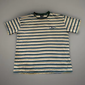 Vintage Y2K Stussy Striped Short Sleeve T-Shirt Men’s Size XL Multicoloured - Picture 1 of 10