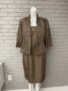 Alex Evening Damen bestickt Perlen Brautmutter Kleid Jacke Größe 8P - Bild 1 von 14