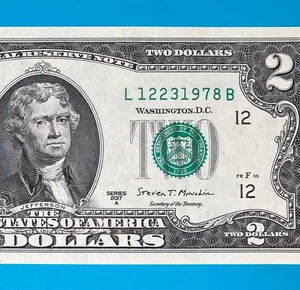 December 23, 1978 (L 12231978 B) BIRTHDAY Note $2 Two Dollar Bill *UNC* - Picture 1 of 4