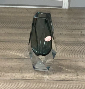 VASO VINTAGE 6,5" MANDRUZZATO MURANO GRIGIO FUMO PESANTE SFACCETTATO SOMMERSO ARTE VETRO - Foto 1 di 6
