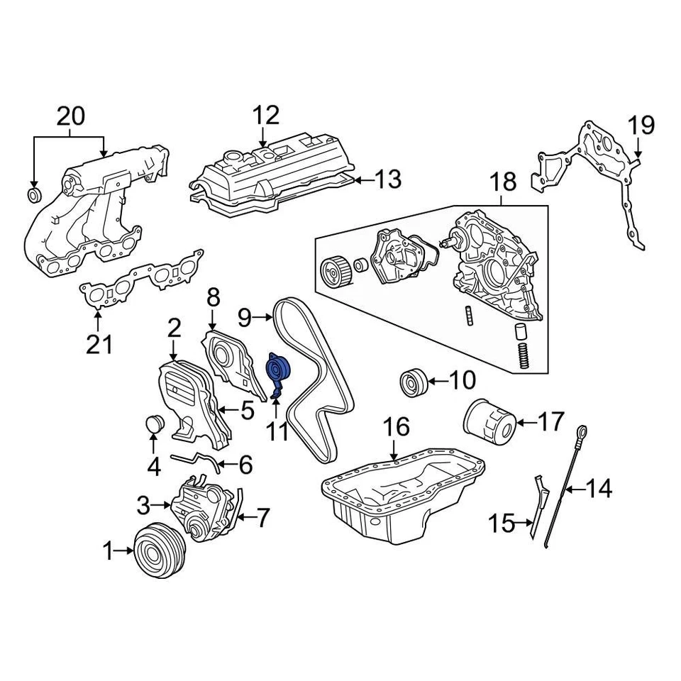 For Toyota Camry 1987-2001 Toyota 1350574011 Engine Timing Belt Tensioner Pulley Foto 1 de 1