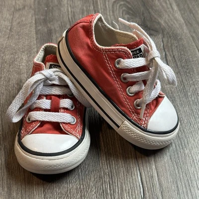 Zapatillas Converse 4 rojas con cordones zapatos bebé niño niña niño Foto 1 de 4