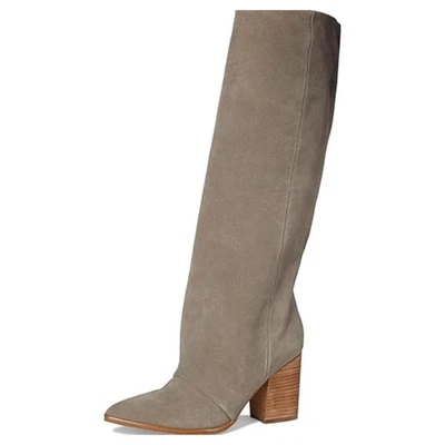 NUEVAS Botas Nine West Para Mujer Chicke Tacón Bloque Hasta la Rodilla Gamuza Taupe Talla 8M Foto 1 de 4