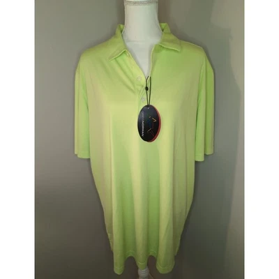 Polo de golf Greg Norman XL NUEVO CON ETIQUETAS verde limón dorado elegante Foto 1 de 4