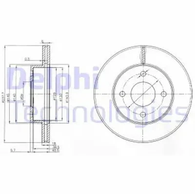 2x Disco de freno ventilado BG3763 DELPHI para NISSAN MICRA I MICRA II - Imagen 1 de 4