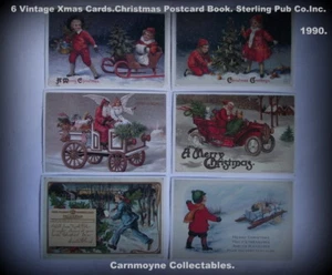 6 Vintage Xmas Cards-Christmas Postcard Book.Sterling Pub Co.Inc New York.AH5795 - Picture 1 of 2