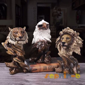 León Tigre Águila Lobo Cabeza de Caballo Busto Estatua Arte Escultura Decoración Figuras - Imagen 1 de 17