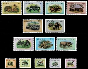 Uganda 1979 - WILDLIFE COMPLETE COLLECTION - Set of 14 Stamps Scott #279-92 MNH - Picture 1 of 1