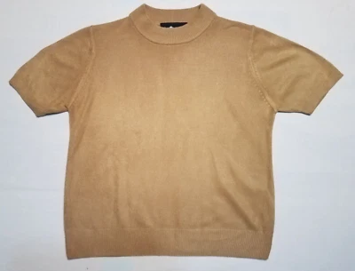 Suéter cárdigan cuello falso pulóver manga corta dorado SAG HARBOR para mujer Foto 1 de 4