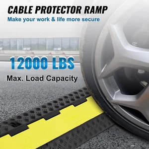 Transition Ramp For Vehicles Heavy Duty Speed Bumps 12000 Lbs Axle Hose Wire Cov - Picture 1 of 16