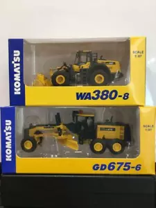 Komatsu Official Diecast Model WA380-8 Wheel Loader GD 675-6 Motor Grader 2 set - Picture 1 of 1