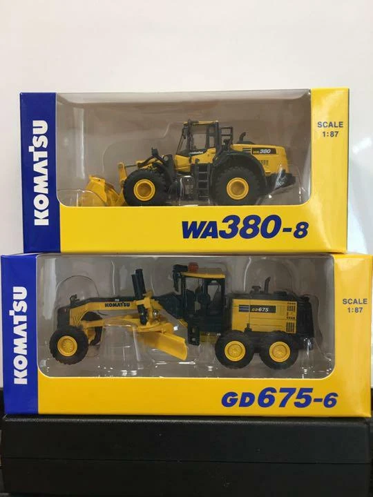 Komatsu Official Diecast Model WA380-8 Wheel Loader GD 675-6 Motor Grader 2 set - Image 1 of 1