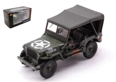 MODELLINO AUTO MILITARE CARARAMA JEEP WILLY'S 4X4 SOFT TOP VERDE SCALA 1:43 - Immagine 1 di 3