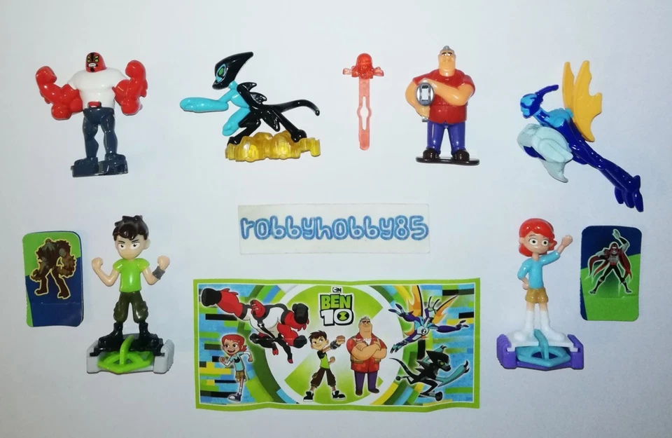 SERIE COMPLETA BEN 10 (EN581 - EN588) + 6 BPZ KINDER SORPRESA ITALIA 2019
