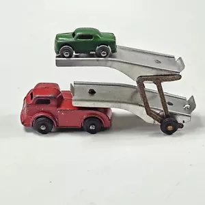 Barclays Double Decker Car Carrier Original Factory Paint W/ Green Car - Picture 1 of 12
