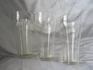THREE VINTAGE 1950'S COCA-COLA COKE GLASSES STAR ON BOTTOM 6" - Picture 1 of 7