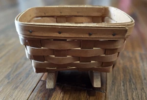 Longaberger Vtg 1988 Small Rocker Basket (Mini Cradle), Made in the USA - Picture 1 of 8