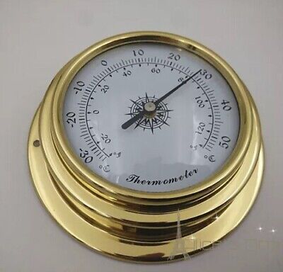  70mm Brass  Enclosed Thermometer • 45$