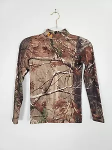 Under Armour Boys Mossy Oak Camo Coldgear Base Layer Hunting Shirt Youth Medium - Picture 1 of 8
