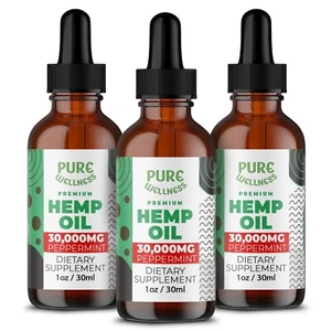 Organic Hemp Oil | Discover the Many Uses Of Hemp Seed Oil (30,000mg Bottle x3) - Picture 1 of 15