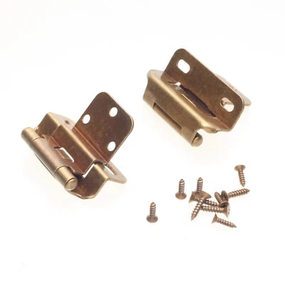 LOTE de 32: Bisagra de gabinete 3/8" insertada bisagras de cierre automático - "Latón antiguo" Foto 1 de 4