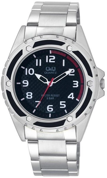 Reloj para hombre Q&Q by Citizen Q654J205Y banda tono plata esfera negra ~ GRAN REGALO Foto 1 de 1