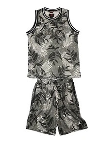 Nike Jordan Jumpman Palma Floral Tanque y Pantalones Cortos Set Baloncesto Negro Gris Mediano - Imagen 1 de 7