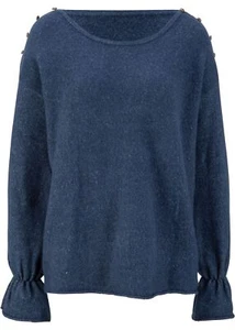 Pullover Gr. 36/38 Blau Meliert Damenpullover Langarm Strick-Pulli Neu - Imagen 1 de 1
