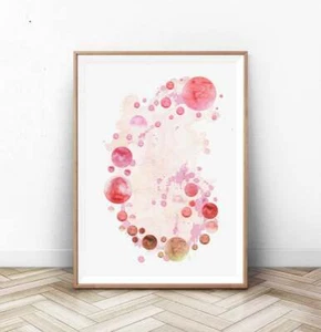 Golden Ratio Fibonacci Spiral Watercolor Blush Pink Minimalist Art Print - Picture 1 of 9
