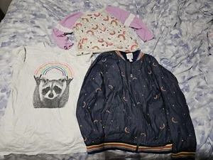 Girls Clothing Lot SZ XL 14-16 Rainbow Tops And Jacket Back To School - Picture 1 of 4