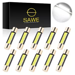 10x White T6 28MM 9SMD LED Bulb Car Vanity Mirror Light Sun Visor Fuse Lamp 6641 - Picture 1 of 5