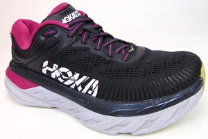 Hoka One One Bondi 7 Running Sneaker Women's Shoes Size 7.0 M, Black, Preowned - Picture 1 of 15